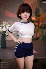WM DOLL / JS DOLLS Isabel 146cm Innocent Sex Dolls High-end Medium Breasts B-CUP Skinny Sex Dolls Custom Options TPE Sex Dolls