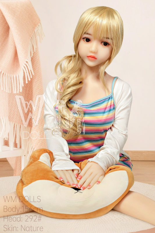 WM DOLL / JS DOLLS Khloe 156cm Innocent Sex Dolls High-end Medium Breasts C-CUP Blonde Sex Dolls Custom Options TPE Sex Dolls